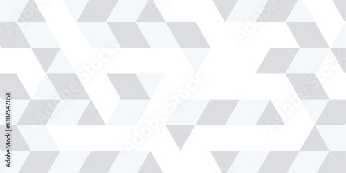 White triangle geometric pattern background, Geometric background made of triangles, Abstract geometric background. Vector 3d illustration