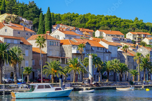 Fototapeta Naklejka Na Ścianę i Meble -  Historic town of Korcula architecture view, archipelago of southern Dalmatia in Croatia.