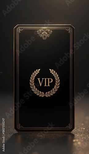 black textured pattern holding premium 3d vip card