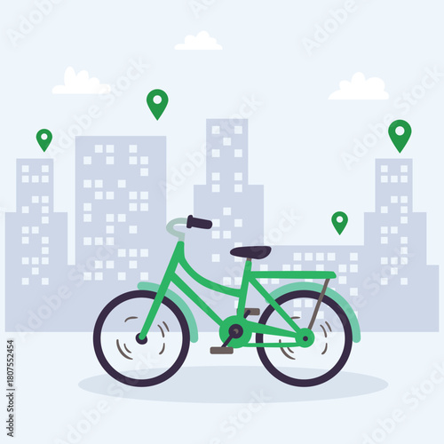 bicycle on the city street