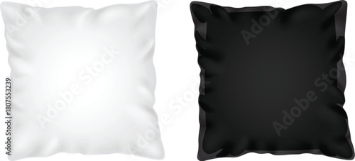 Template of pillows in two colors isolated on white background. Vector illustration.