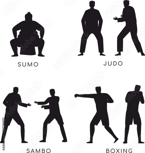 vector silhouettes of fighter