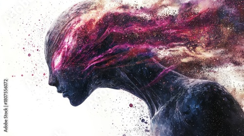 An abstract representation of the human mind, blending colors and textures to depict emotions and thoughts.