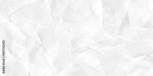 close up white crumpled paper background. white crumpled paper texture background. Top view.