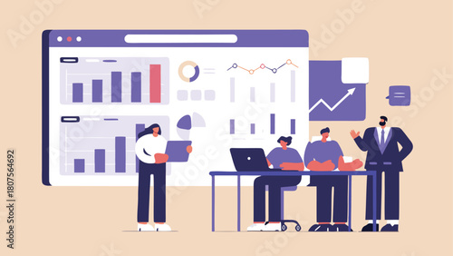 business people with graph