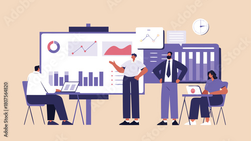 vector illustration of business meeting