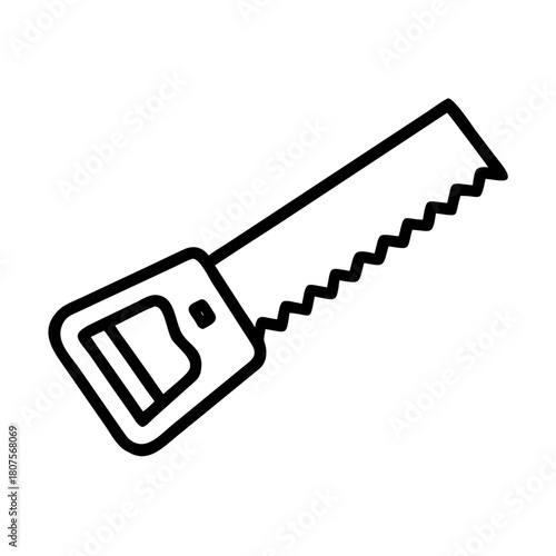 Handsaw tool illustration, simple design with copy space