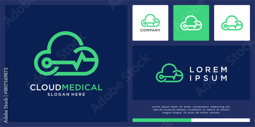 Cloud medical logo design template