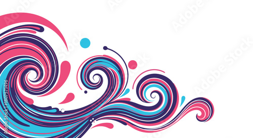 Vibrant and colorful abstract background design features intricate swirling patterns and flowing lines.