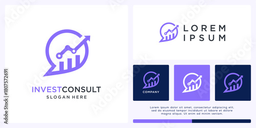 Invest consulting logo design with arrow