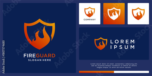 Fire guard logo design with shield
