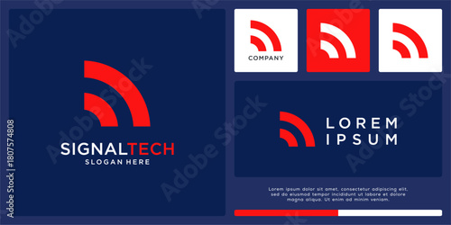 Signal technology logo design minimalist