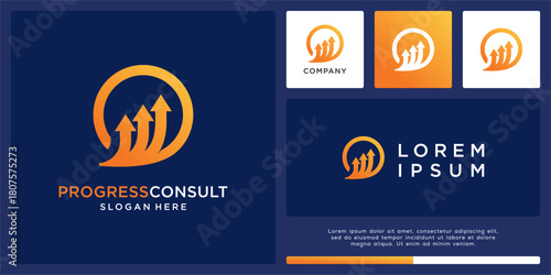 Progress consulting logo design template
