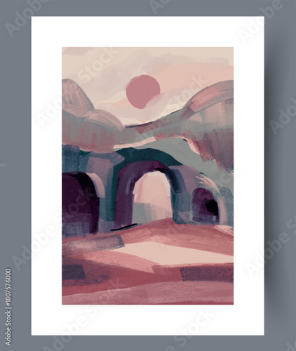 Calm desert view featuring soft hues and historic formations