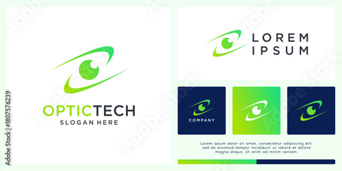 Optic technology logo design template