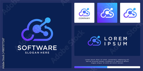 Cloud software logo design technology