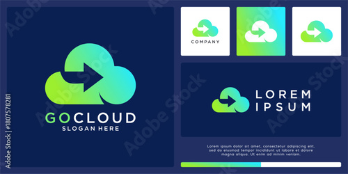 Go cloud logo design with arrow