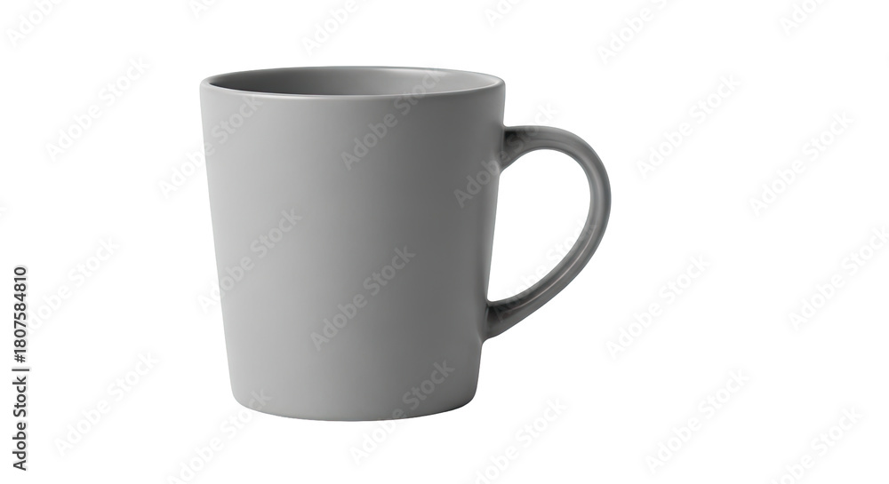 Obraz premium Empty Gray Ceramic Coffee Mug on Isolated transparent background