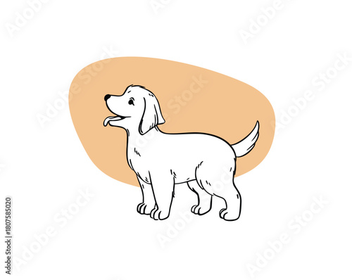 Cute puppy  vector doodle illustration