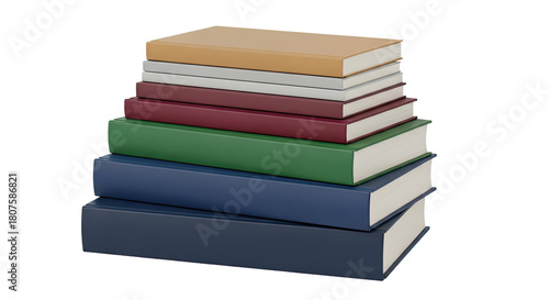 Wallpaper Mural Stack of colorful hardcover books on isolated transparent background Torontodigital.ca