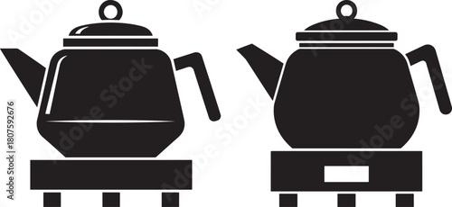 Two vintage coffee pots silhouette