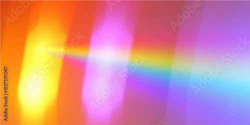 Abstract, colorful, and bright rainbow background pattern with geometric gradient shapes, lines, and light texture for design illustration