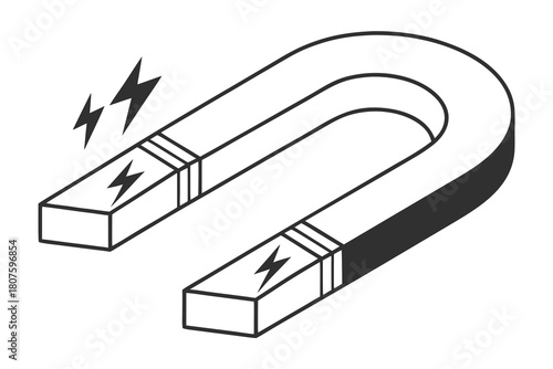Horseshoe Magnet with Electrical Sparks science physics