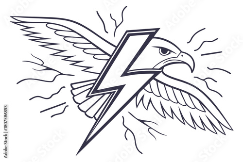 Eagle with Lightning Bolt Symbol bird thunder
