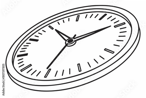 Oval Clock Face with Thin Hands time dial