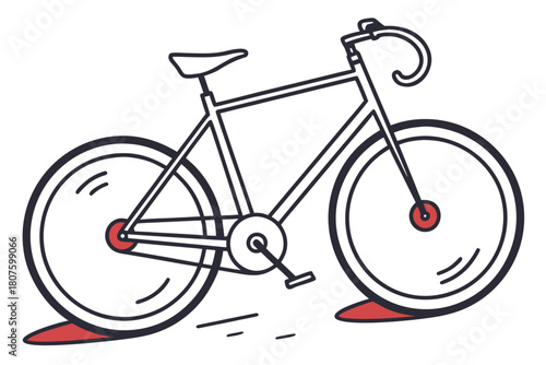 Cartoon Bicycle with Red Accents bike cycling