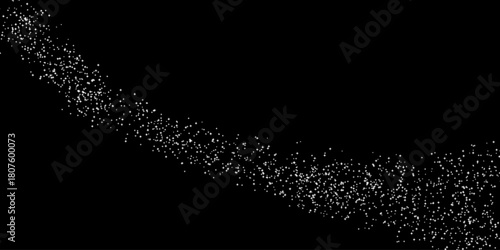 An abstract monochrome depiction of a flowing river of stars or particles against a dark void.