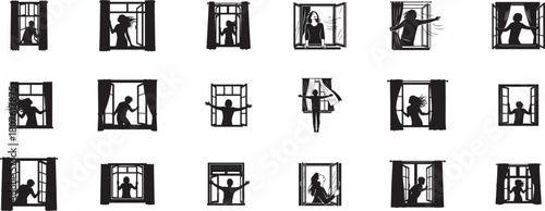 New year's open windows Vector