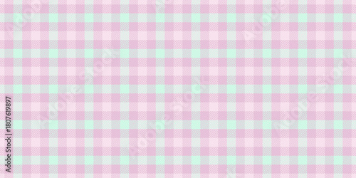 Pastel plaid pattern. Soft pinks and mint greens evoke calm and serenity. Ideal for backgrounds, textiles, or designs needing a gentle touch. Versatile style.