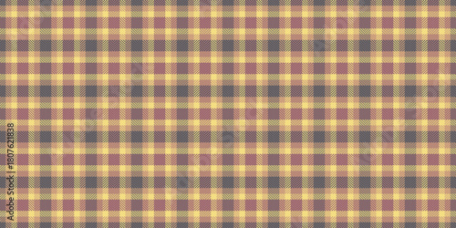 Buffalo plaid texture tartan, canadian pattern textile check. Cosy background fabric seamless vector in orange and grey colors.