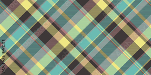 Aqua vector pattern check, paper tartan texture fabric. Japanese plaid textile seamless background in teal and dark colors.