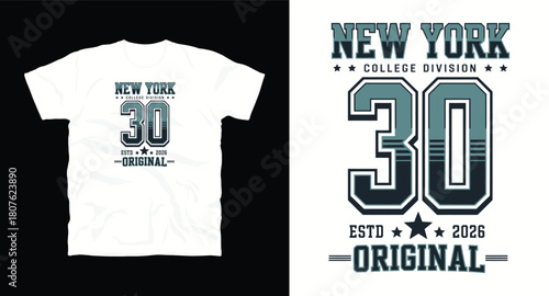 New york college division t-shirt design template