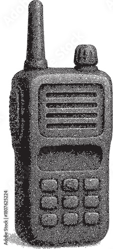 Halftone Walkie Talkie Illustration