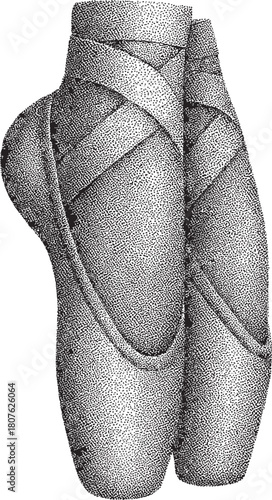 Halftone Ballet Shoes Illustration