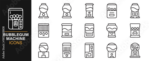 Gumball Dispenser Icon Collection for Retail and Confection Themes