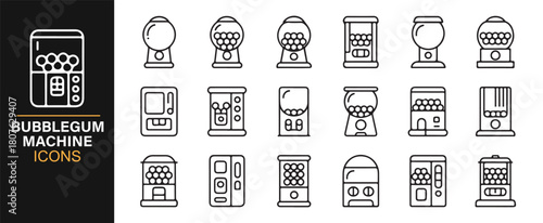 Sweet Treat Dispenser Icons Featuring Gumball Containers