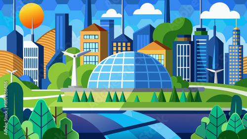 Eco city in harmony: a sustainable vector landscape