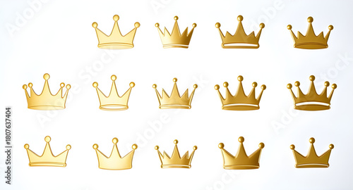 golden royal emblem pack, ornate crown icon system, luxury monarchy graphic, noble golden crest set, signature ruler tiara, imperial vector ornaments, queen crown shapes, elegant royal iconography, cl