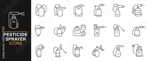 Simple Line Icons for Garden Sprayers, Tanks, and Manual Pumps