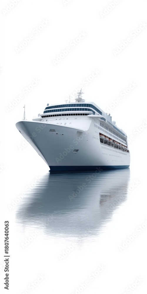 Obraz premium Luxurious cruise ship on serene waters under clear sky