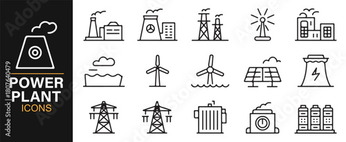 Vector Pack of Renewable Energy Icons: Solar, Wind, and Hydro Power
