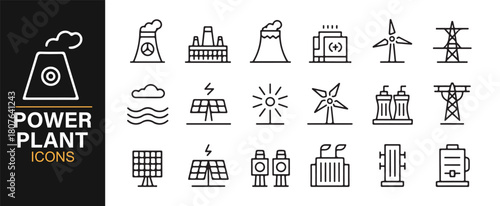 Minimalist Vector Set Featuring Renewable and Traditional Energy Systems