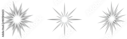 Elegant Gray Starburst Sparkle Overlays PNG Light Flare Graphics Pack
