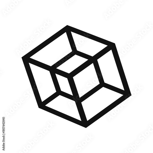 Geometric cube illusion isolated on showcases impossible object, optical art, and spatial paradox, creating a captivating visual puzzle with its intricate design
