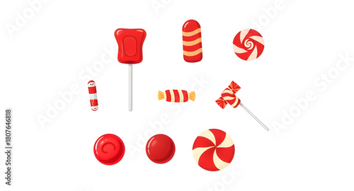 christmas, candy, cane, festive, winter, holiday, sweet, sugar, treat, dessert, peppermint, swirl, spiral, shiny, glossy, sugary, colorful, cartoon, cute, vector, icon, graphic, illustration, confecti
