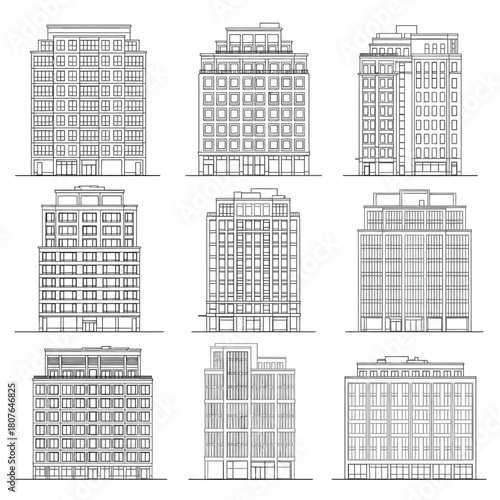 Collection Of Architectural Drawings Of Apartment Buildings